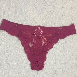 Lace Burgundy VS Thong NWT